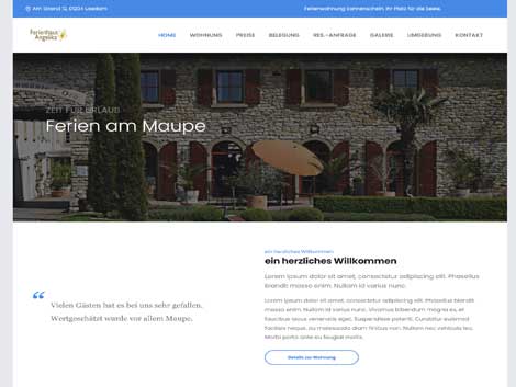 Ferienwohnung Website mit Belegungskalender Reservierungsformular und Galerie