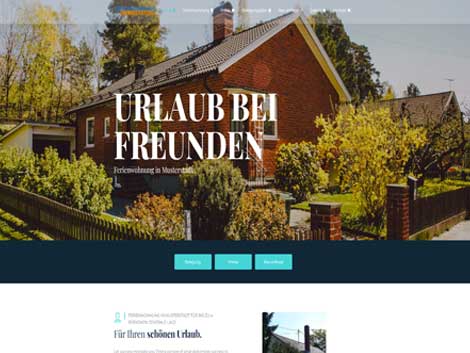 Moderne Homepage-Vorlage für Ferienwohnung mit individuellem Design